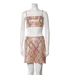 NWOT Caroline Constas New York two piece sequin top/skirt set (SIZE 4)